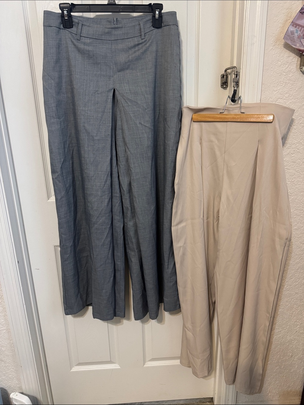SHEIN Wide Leg Pants Set in Gray and Beige
